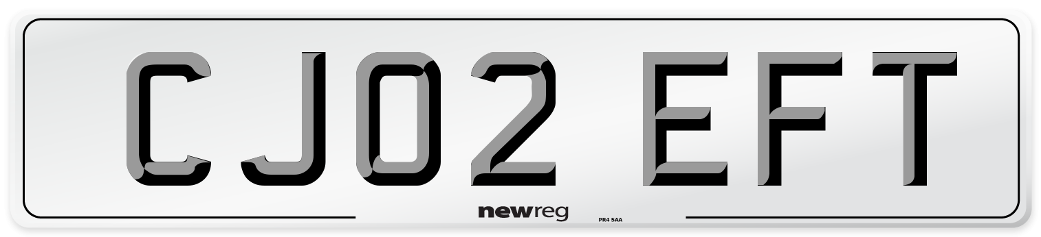 CJ02 EFT Number Plate from New Reg